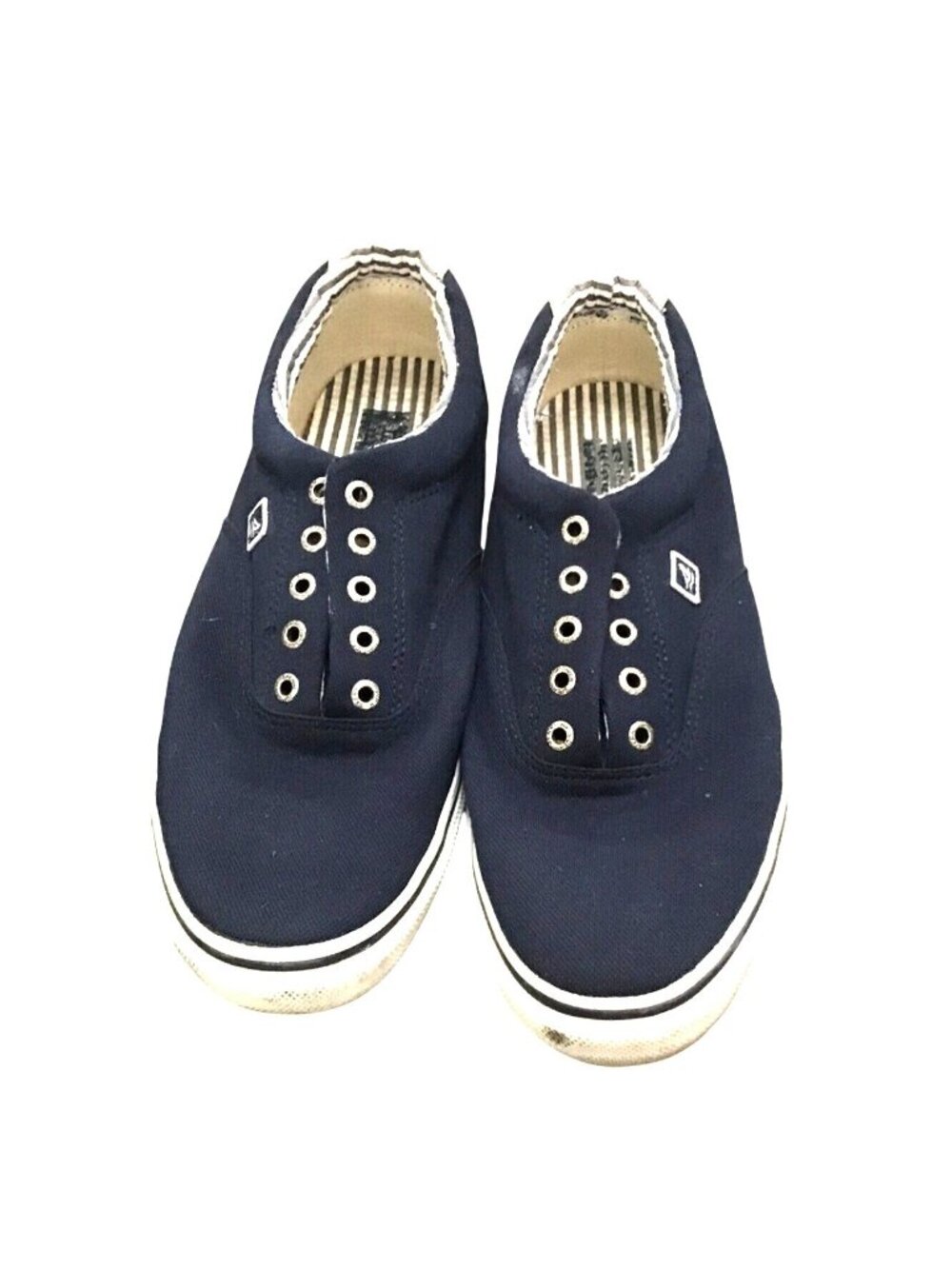 SPERRY- MENS NAVY TOP SIDER SLIP ON LACELESS SNEAKER SHOE SIZE 11.5